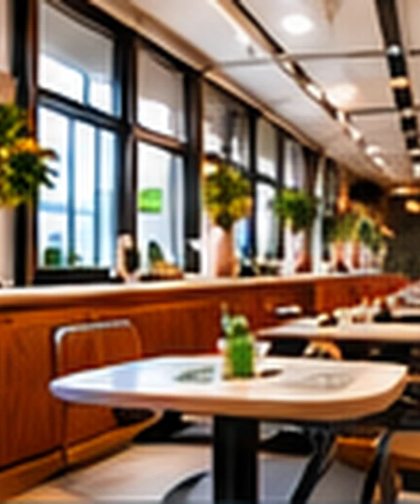 Cafe point-of-sale technology and service counter